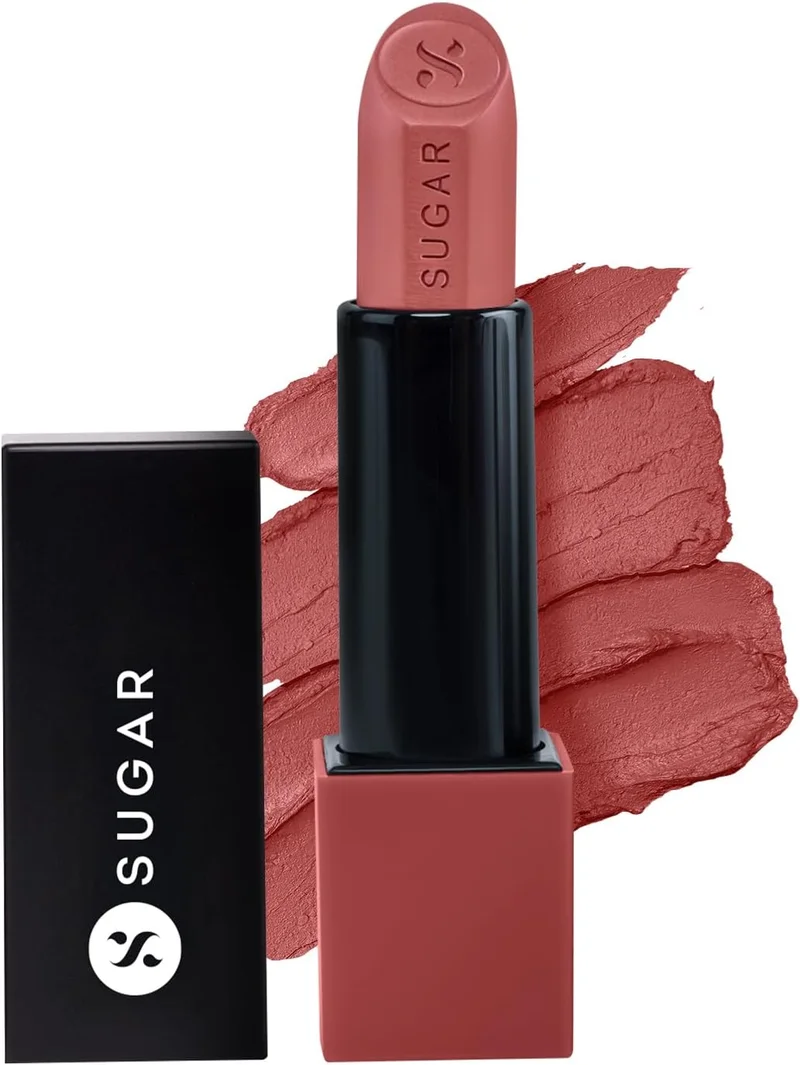 شوجر كوزماتيكس SUGAR Cosmetics Glide Peptide Serum Lipstick - 02 Positano Peach | Velvet Matte Finish | Long Lasting & Pigmented